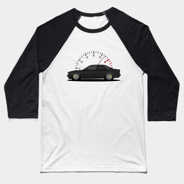 Black E34 Baseball T-Shirt by turboosted